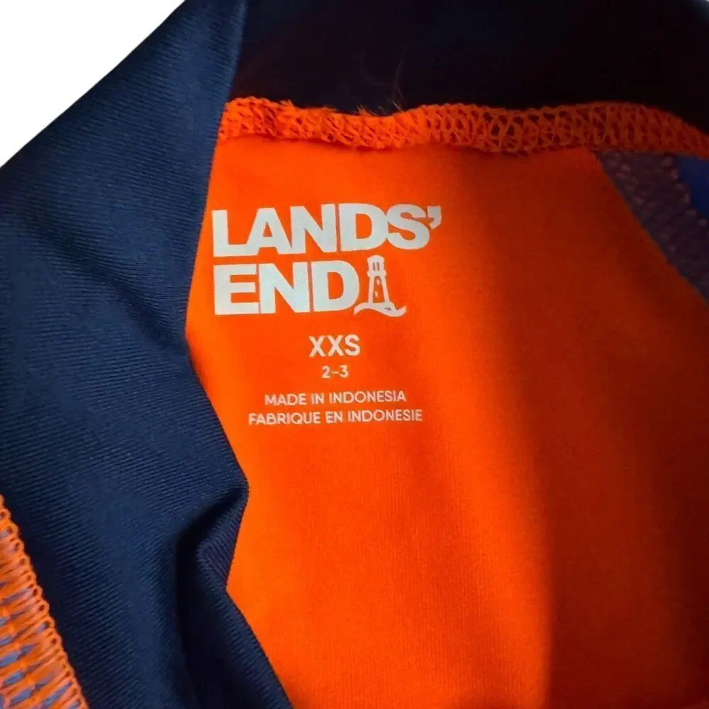 Land’s End Blue Orange Swim Top Rash Guard Toddler Boys 2-3 NWOT - Picture 3 of 4